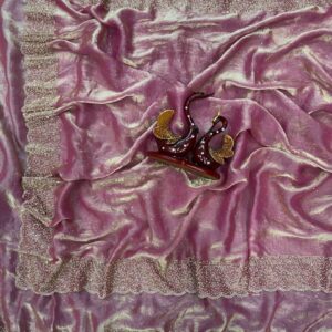 Women's Shimmering Ice Blue Georgette Saree with All-Over Diamond & Sequin Embellishments – Complete with Heavily Worked Border for Festive & Wedding Wear